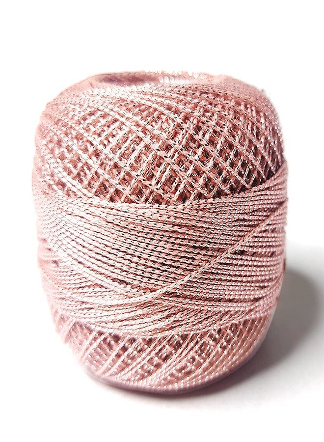 Adikala Metallic Cotton Tatting Shuttle,Crochet Dori Balls for Knitting, Weaving, Embroidery and Craft Making (Set of 4) (Peach) - Image 2